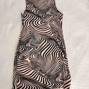 Nasty Gal Black and Nude color Asymmetrical Dress